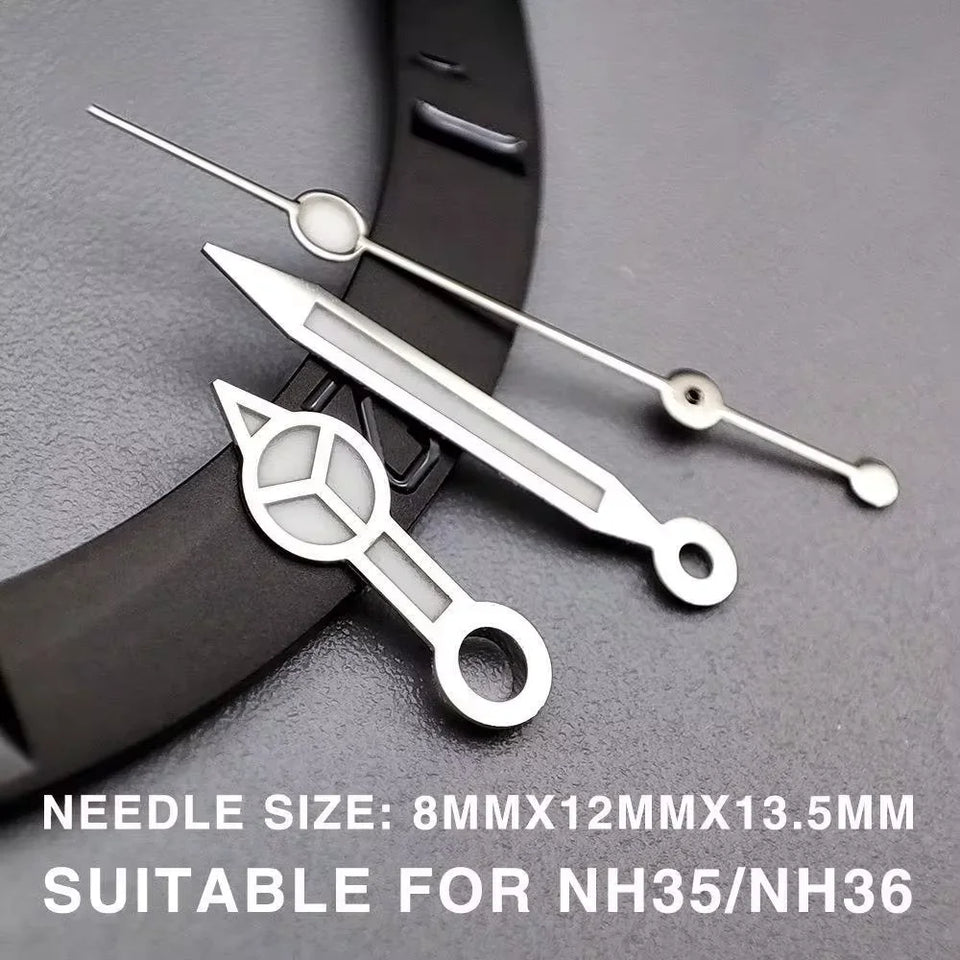 High Quality Watch Hands Polished Silver Gold Green Bright Luminous For Nh35 Nh36 Movement Mod 904L VS Clean Japan Watches