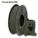 Wood PLA Filament 1.75mm Beginner Bundle,  Individually Vacuum Packed, 250g/500g/1000g Spool, Black wood +Walnut+Logs+cyan wood
