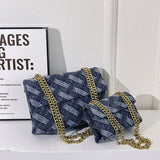 Women's K-G Shoulder Bag For High Quality Braided Denim Chain Crossbody Bag Designer Luxury Handbag Brand Ladies Bag