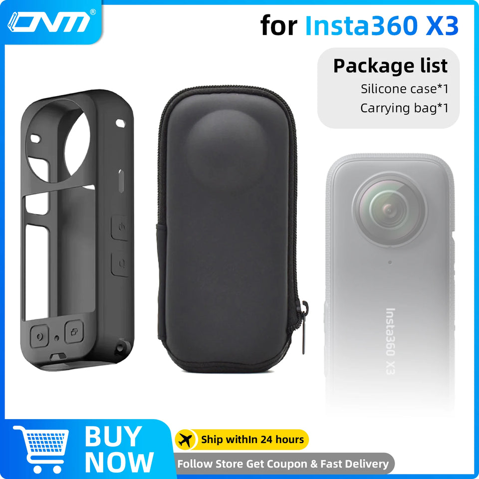 Accessories Set for Insta360 X3 X4 X5 Lens Guard Screen Protector Storage Bag Silicone Case Lens Cap Protective Frame Insta 360