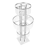 5 Tiers Gold/Silver Wedding Centerpieces Flower Stand Vase Centerpiece Acrylic Flower Stand with Hanging Acrylic