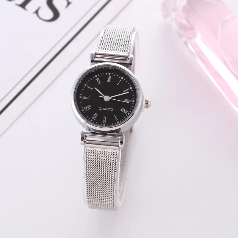 Fashion Watches for Women Female Watches Clock Luxury Wrist Watch White Stainless Steel Band Classic Quartz Watches Daily Gifts