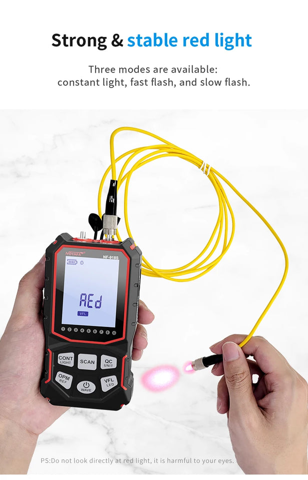 NOYAFA NF-918S Network Cable Tester Red Light Pen Wire Tracer with Optical Power Meter POE Check Wiremap Crimp Test Line Finder
