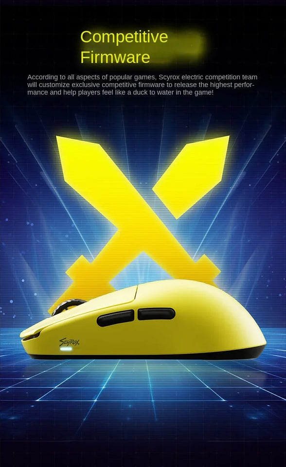 [IN STOCK ] SCYROX V8 8K Wired And Wireless Ultra-Lightweight 36g Gaming Mouse Ergonomics PAW3950 E-Sports Mice PC Gamer Accy
