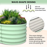 2-Pack Oval Galvanized Steel Raised Garden Bed Open Base Safety Edge Metal Planter Box Raised Beds for Vegetables Flowers Herbs