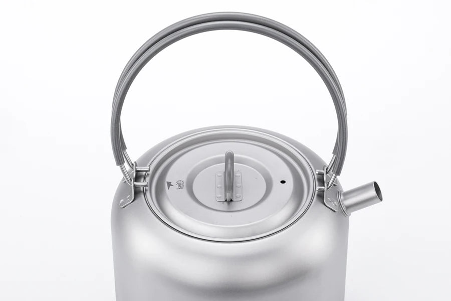Keith Titanium Kettle 1.5L Camping Picnic Cookware Titanium Teapot Ultralight Outdoor Camping Coffee Pot With String BagTi3907