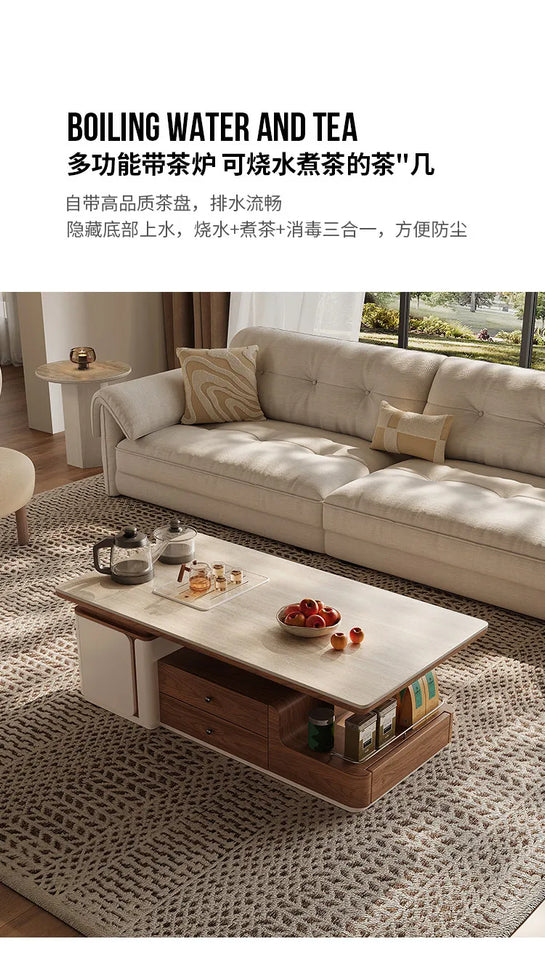 Tea Making Integration Rectangle Coffee Table Storage Fashion Living Room Center Sofa Side Table Interior Decor Items Furniture