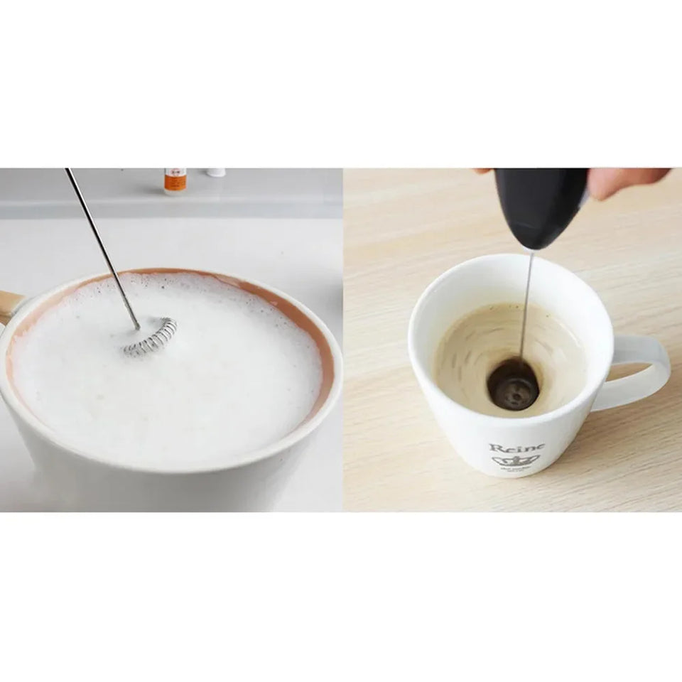 Electric Egg Beater Milk Frother For Coffee Household Kitchen Mini Stainless Steel Coffee Milk Tea Blender