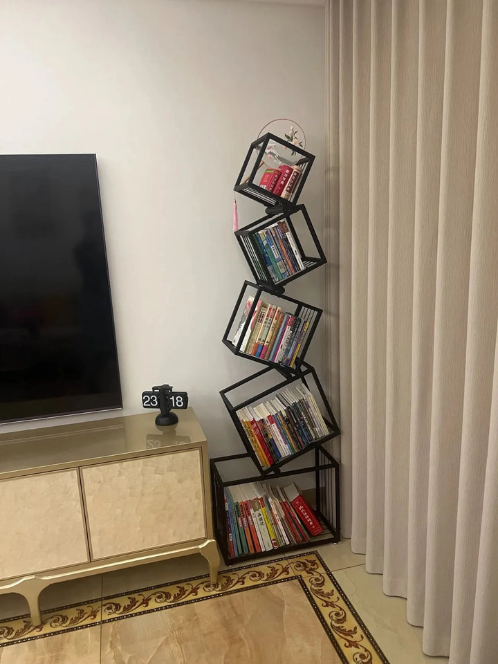 Modern Living Room Decor Iron Art Shelf Office Study Bookcase Multi-layer Storage Rack for Organizing Books And Decorations