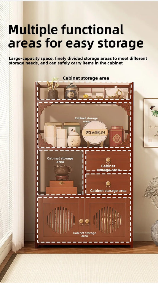 Multifunctional Furniture with Drawers & Shelves, Kitchen Cupboard, Living Room Storage Organizer, Tea Table Cabinet
