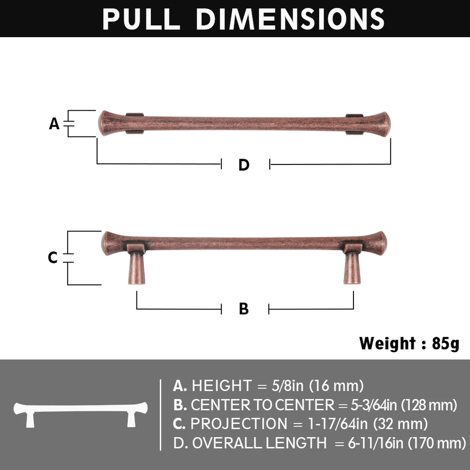 Goo-Ki Antique Brass Stainless Steel Cabinet Handles T Bar Knobs Modern Drawer Pulls for Kitchen Cabinet Hardware for Bedroom