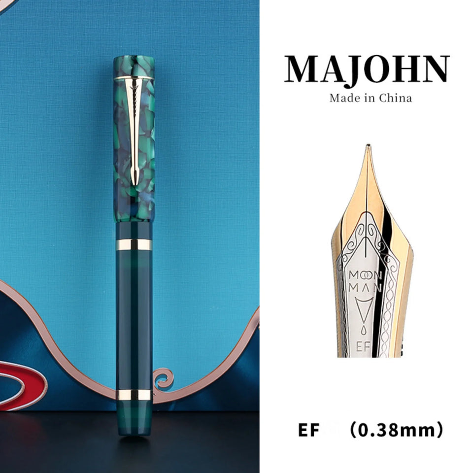 Majohn M700 Resin Fountain Pen EF/F Nib 0.5/0.38mm with A Converter Germany Imported Ink Pen Beautiful Students Gifts