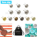 100pcs Metal Two Leg Feet Pierced Rivet Stud Half Ball Round Nail For DIY Leathercraft Bag Cap Shoes Handbag Bottom Protecting