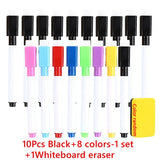 100/5Pcs Dry Erase Whiteboard Markers Set, Washable Pens with Magnetic Eraser for Office Whiteboards & Art Supplies