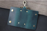 100 % Genuine leather   Multi-function Key Bag High Quality Crazy Horse leather Key Pouch Unisex Leather Business Gift
