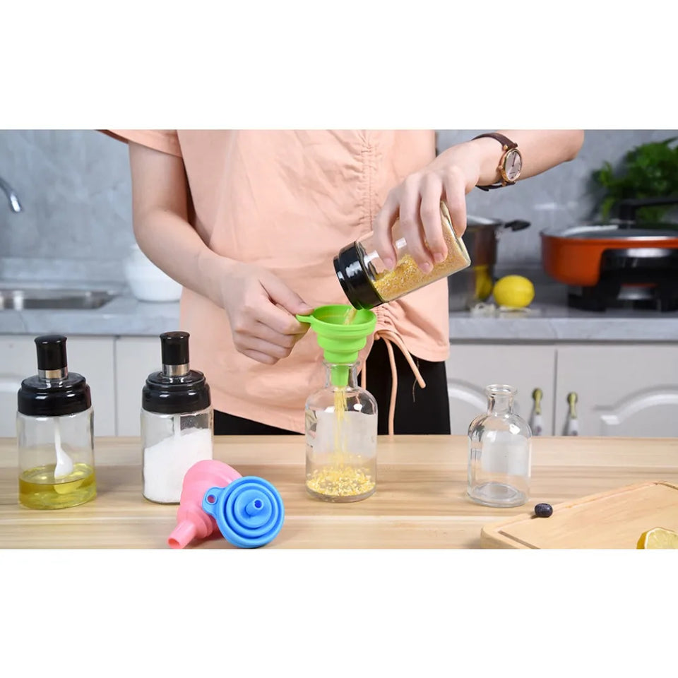 Collapsible Silicone Funnel Food Grade Foldable for Filling Bottles Perfume Capsules Fry Oil Filter Kitchen Cooking Tool