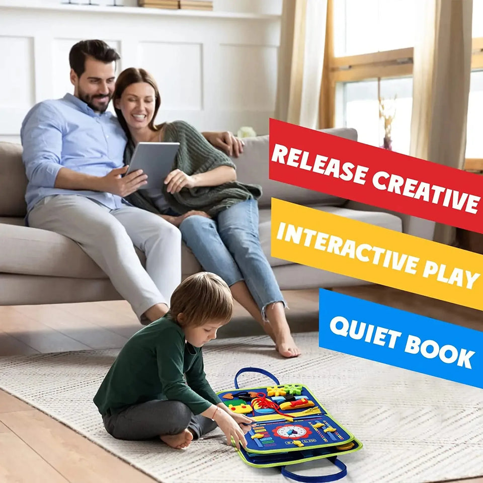 Montessori Toys Busy Board Sensory Activity Developing Board for Motor Skills,Learning Board for Toddlers  Christmas Gift