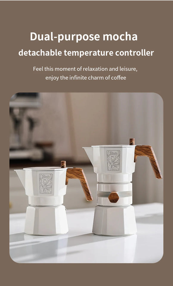 Bincoo Dual Valve Moka Pot Espresso Machine Thermostatic Extraction Coffee Moka Pot Hand Brewed Coffee Pot Barista Accessories