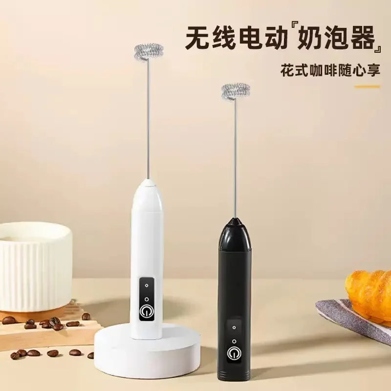 hot Electric Milk Frother Portable Egg Beater Hand Held Coffee Whisk Foam Mixer Rechargeable Kitchen Household Milk Foamer
