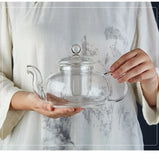 400ml/1000ml Filterable Heat-resistant Thickened Glass Teapot High Borosilicate Glass Flower Tea Pot Heatable Glass Tea Set
