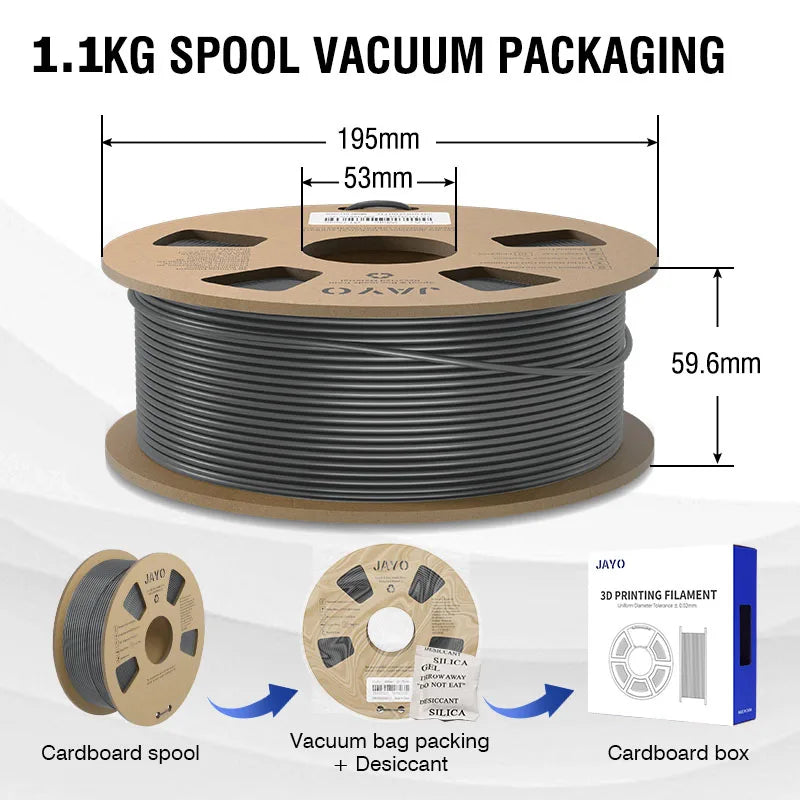 JAYO filaments petg 5Rolls Mixed colors 3D Printer Filament 1.75mm 100% No Bubble FDM 3D Printer Materials DIY Gift 1.1KG/1rolls