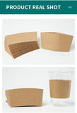 50/100pcs Kraft Paper Coffee Cup Sleeves Disposable Cup Cover Drinks Protective Cover Non-Slip  Heat Insulation Cardboard Holder