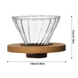 Coffee Dripper Clear Glass Pour Over Coffee Cone With Stand Coffee Funnel Single Cup Pour Over Hand Brewed Coffee Filter Cup For