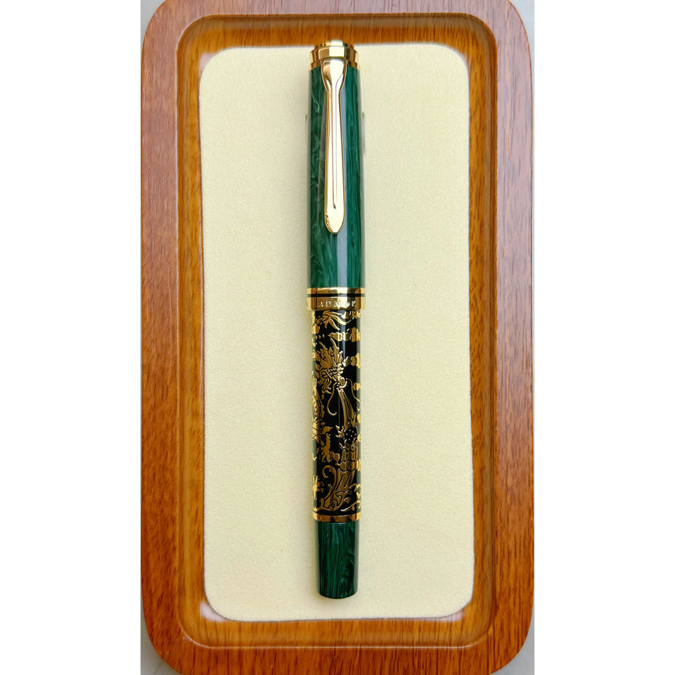 ADMOK J800 Finely Carved Piston on Ink Schmidt Nib BOCK Nib Pelican Pen Baileybird Fountion Pens Business Office Writing