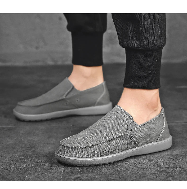 Fashion Men's Sneakers Canvas Breathable Men's Walking Driving Shoes Comfortable Outdoor Men Flats Casual Shoes Tenis Masculino