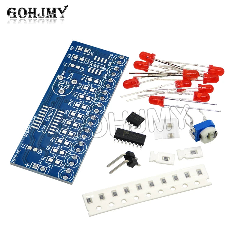 Flowing light kit NE555+CD4017 Flowing light electronic DIY electronic production electronic kit