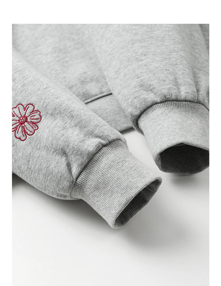 TOYOUTH Women Hoodies Sweatshirt 2025 Autumn New Contrasting Color Embroidery Splicing Hooded Pullover Tops