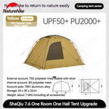 Naturehike Dune 7.6 Camping Tent 2 People 4 Season Tent Ultralight PU2000mm Outdoor Travel iking Tent With Chimney Screen Window