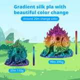 KINGROON Rainbow Silk PLA Filament 1.75mm 1KG Multicolor Gradient 3D Printer Materials Color Change Smooth Silky PLA Plastic New