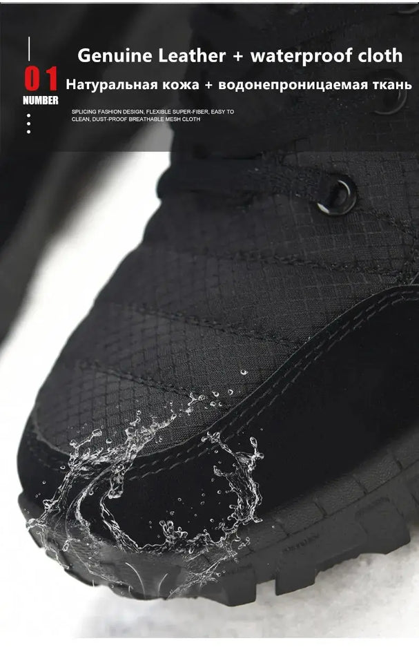 New Winter Waterproof High Top Men Boots Plush Warm Snow Boots Men Sneakers Ankle Boots Outdoor Men's Desert Boots Botas Hombre
