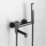 Bathtub Shower Faucet Brass Single Handle Waterfall Spout Wall Mounted Mixers Taps with Hand Shower Sets Bathroom Bidet Taps