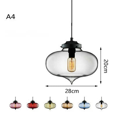 Modern Restaurant Chandelier Light Blown Colorful Glass  Lampshade Glass Ceiling Hanging Lamps Living Room Coffee Room Office