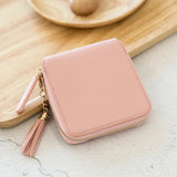 Women's Fringe Square Zipper Purse, Short Money Clip, All Simple Card Bag, Multi-functional Fashion Purse, New, 2024