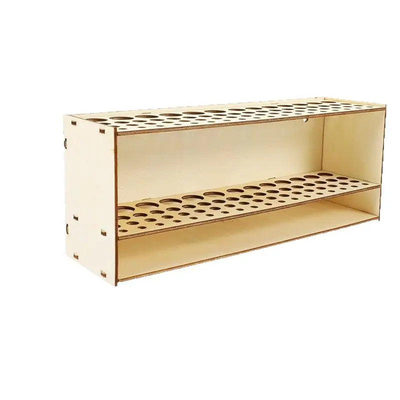 67-Slot Premium Wooden Brush Double-layer Holder Durable Artist Desk Organizer Pencil Paint Brushes Storage Art Craft