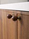The Furniture Is Made Of Antique Walnut Wood With Solid Brass Small Handles Wardrobe Handles Kitchen Drawers Single-Hole Knobs
