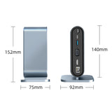 12-in-1 Vertical Docking Station USB C Docking Station TYPE C HUB USB Splitter HDMI 4K/LAN 100M/USB3.0 5Gbps/VGA 1080P/PD100W