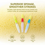 3Pcs Soft Sponge Paint Brushes, Round Applicators for Acrylic Watercolor Oil, DIY Art Supplies for Beginners
