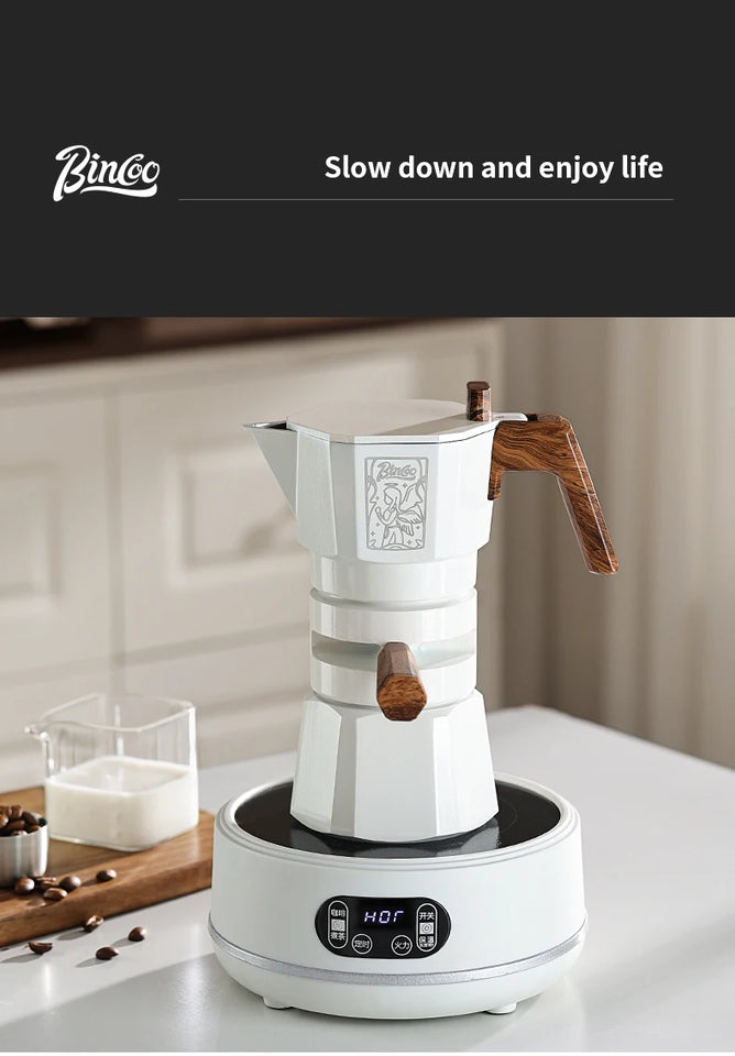 Bincoo Dual Valve Moka Pot Espresso Machine Thermostatic Extraction Coffee Moka Pot Hand Brewed Coffee Pot Barista Accessories