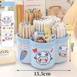 1 Piece of 360 ° Rotating Pen Holder - Multifunctional Office Desk Organizer, Suitable for Makeup Pens and Student Stationery