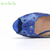 New Fashionable Coffee Color Peep Toe Ladies Shoes Matching Bag Set For Nigerian Women Wedding Party Pump