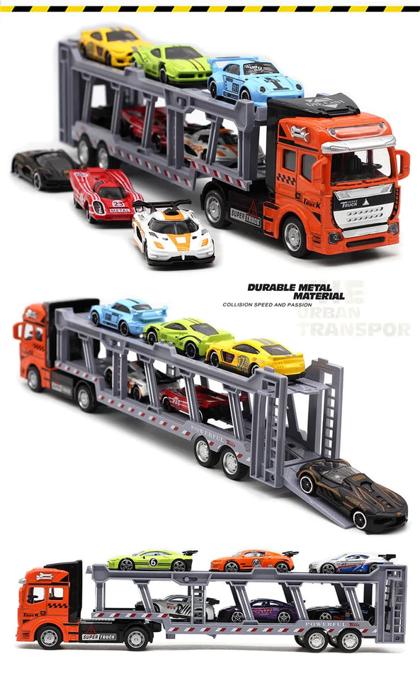 1: 48 alloy double-layer transport vehicle model,simulation sports car off-road vehicle toy,engineering transport vehicle toy