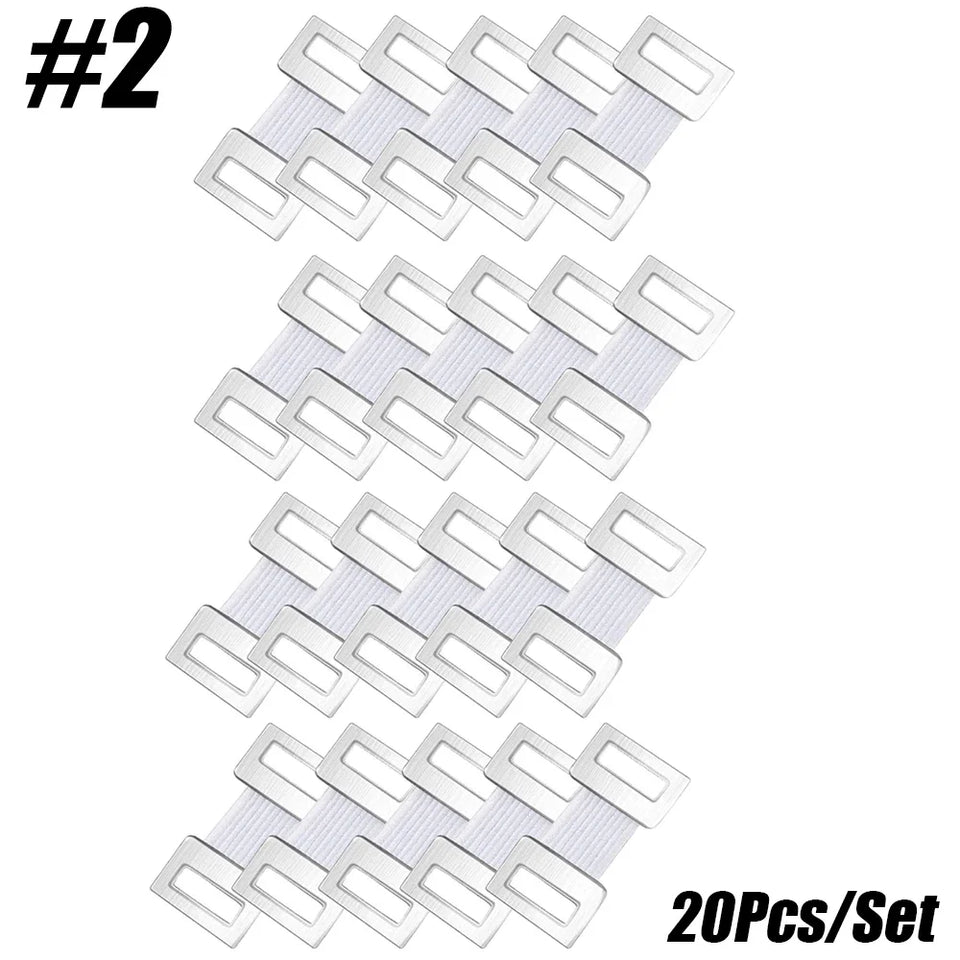 10/20/30Pcs Replacement Elastic Bandage Wrap Stretch Metal Clips Fixation Clamps Hooks First Aid Kit for Sport White/Coffee