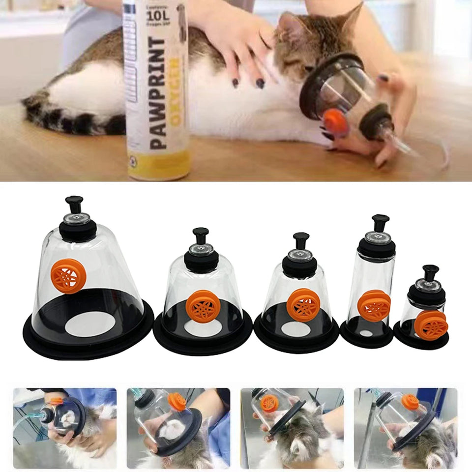 Pet Dog Cat Oxygen Mask Kit Oxygen Inhalation Atomizing Mask for Animals Clinic Hospital Supplies Pet Care Room