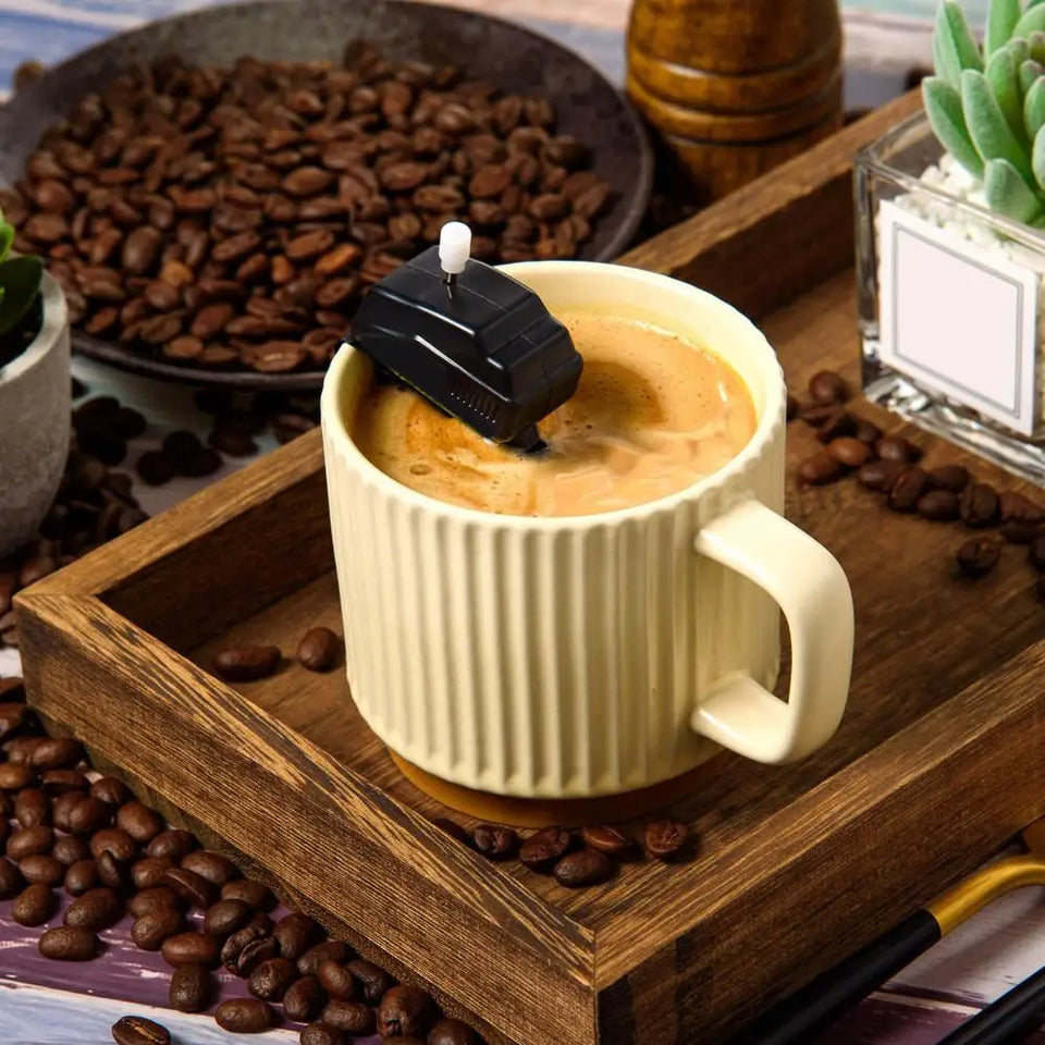 Coffee Drink Mixer Unique Boat Motor Coffee Stirrer with Stainless Steel Clip Propeller for Thorough Mixing Fun for Coffee