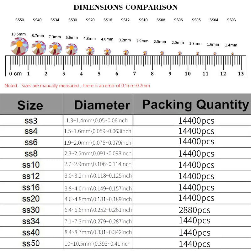 SS3-SS50 14400pcs/bag Big Bag Bulk Wholesale DMC Glitter Crystal AB Hotfix Rhinestones Strass Iron On Stone Gems