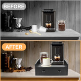 Capsule Coffee Display Rack Storage Coffee Bar Organizer with Drawer Wood Coffee Station Organizer Coffee Machine Base Drawer